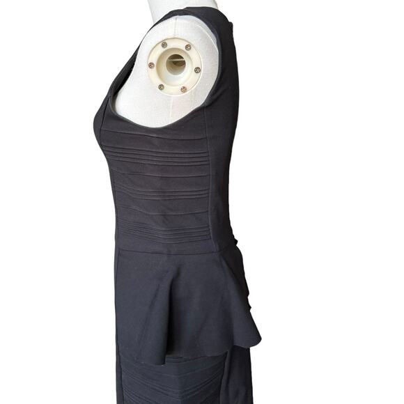 Parker Peplum Bodycon Black ribbed sides Sleeveless Dress size XS - Picture 13 of 15